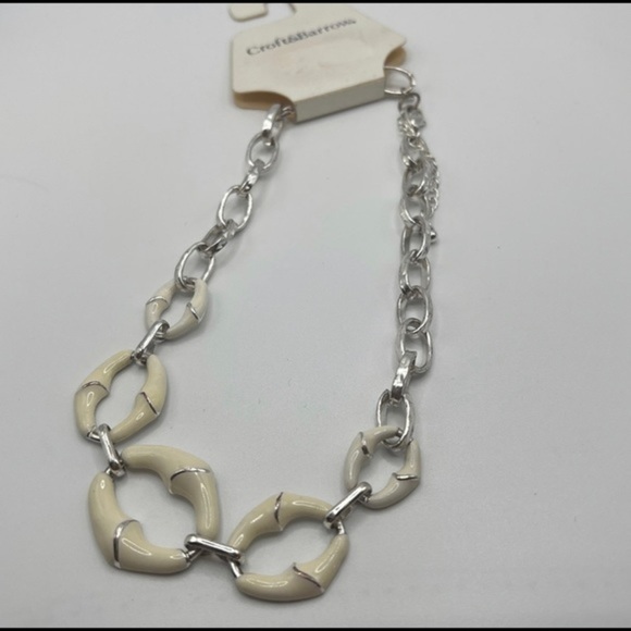 CROFT and Barrow Winter White and Silver Link Necklace NWT - Picture 2 of 6
